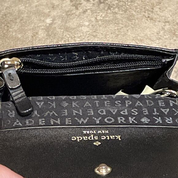 Kate Spade Darla Montford Park Black Leather Bow Key Ring Wallet - Picture 7 of 13